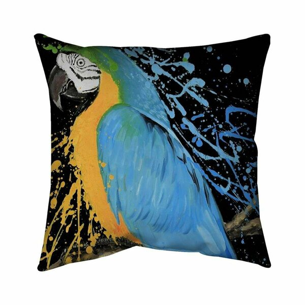 Begin Home Decor 26 x 26 in. Blue Macaw Parrot-Double Sided Print Indoor Pillow 5541-2626-AN332